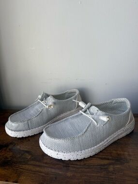 Hey Dude Stone White Wendy Stretch SoxSlip-On Shoes